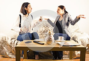 Women engaged in conversation