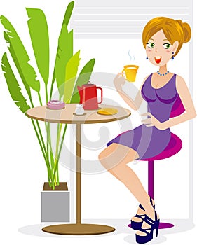 Women enjoy afternoon tea