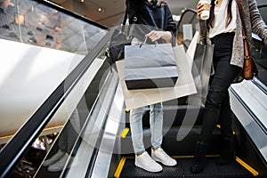 Women enjoy shopping together concept