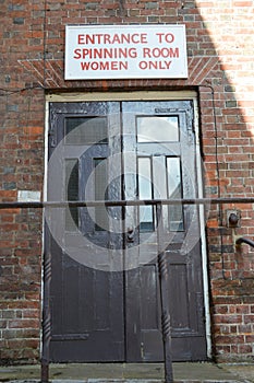 Women Only Entrance to the Victorian Ropery at Chatham Hostoric Dockyard. Kent. 