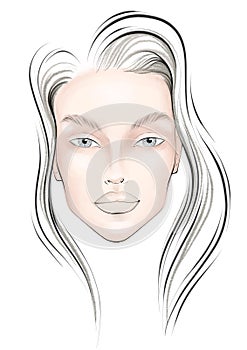 Women face chart in color