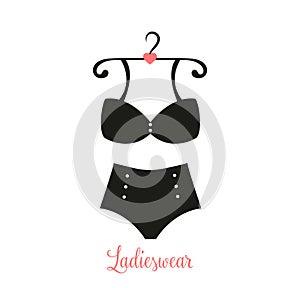 Women fashion logo design template Lingerie emblem