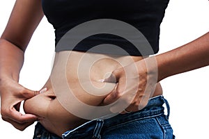 Women with fat belly