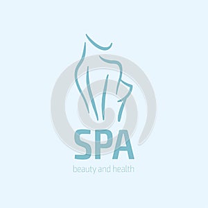 Women fitness logo icon. Sports, health, spa, yoga, beauty vector logo. Woman silhouette logo. Diet logo. Spa salon logo