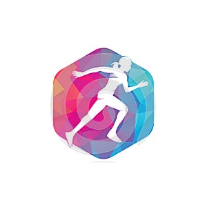 Women Fitness Runner Club logo design.