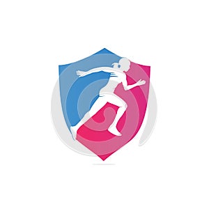 Women Fitness Runner Club logo design.