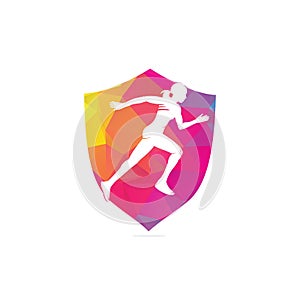 Women Fitness Runner Club logo design.