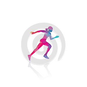 Women Fitness Runner Club logo design