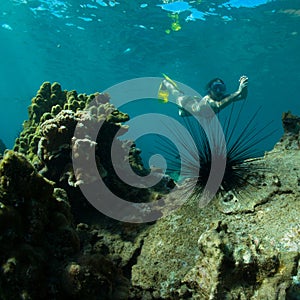 Women free diving