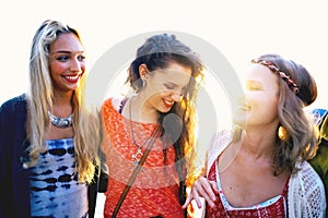 Women Friends Bonding Happiness Summer Concept