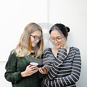 Women Friends Connection Technology Lifestyle Concept