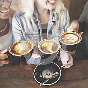 Women Friends Enjoyment Coffee Times Concept