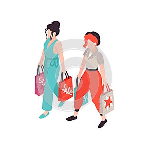 Women Friends Shopping Composition