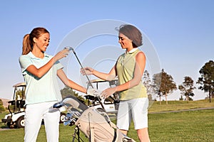 Mujer golfistas 