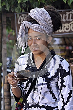 Women Hair Asia Pretty Dreadlock Drink Coconut Cup photo