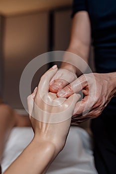 Women hand got a hand massaged