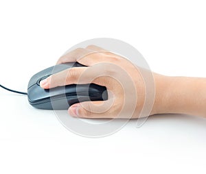 Women hand with mouse