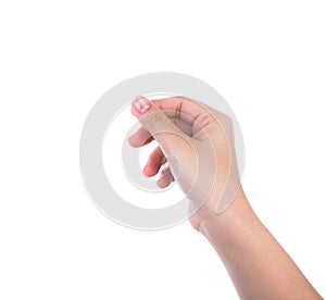 Women hand to hold business card ,credit card,blank paper