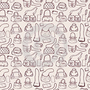 Women handbags. Seamless pattern.