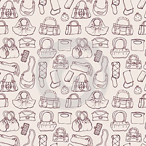 Women handbags. Seamless pattern.