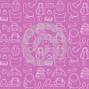 Women handbags. Seamless pattern.