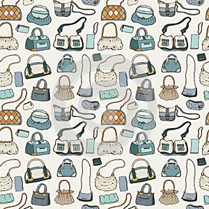 Women handbags. Seamless pattern.