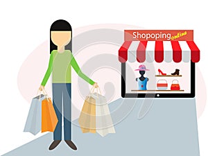 Women are happy to shop online