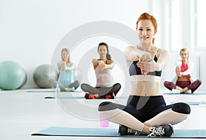 Women having fitness classes