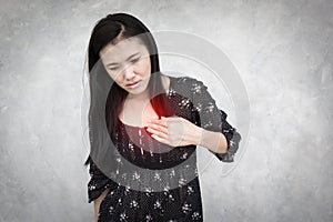 Women having a heart attack