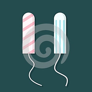 Women hygiene tampons icon. Feminine sanitary tampon product. photo