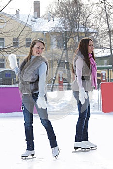 Women at ice rink