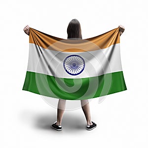 Women and Indian flag