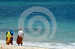 Women on the Indian Ocean Beach