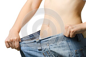 Women and jeans of the greater size