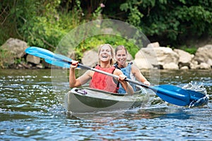 Women kayaking