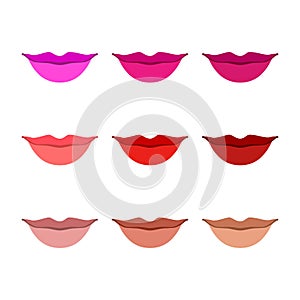 Women lips vector icon set