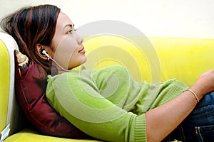 Women listening music