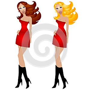 Women in Little Red Dresses