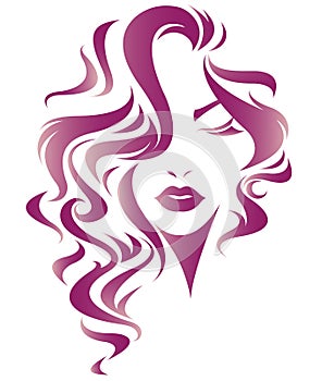 Mujer largo tiempo cabello estilo icono designación de la organización o institución mujer 