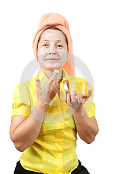 Women making cosmetic macks