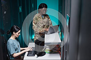 Women Managing Server Network in Data Center