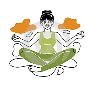 Women meditating concept