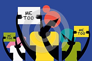 A group of women holding a `Me Too` placard