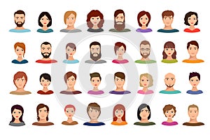 Women and men business people team vector avatars male and female profile portraits isolated photo