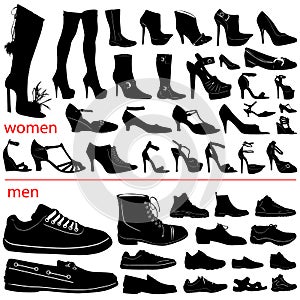 Women and men shoes vector