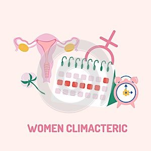 Women menopause, climacteric concept background