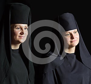 Women in a monk robe.