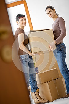 Women moving home