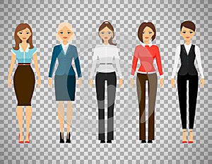 Women in office dress code clothes