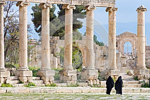 Women in the Oval Plaza Jerash